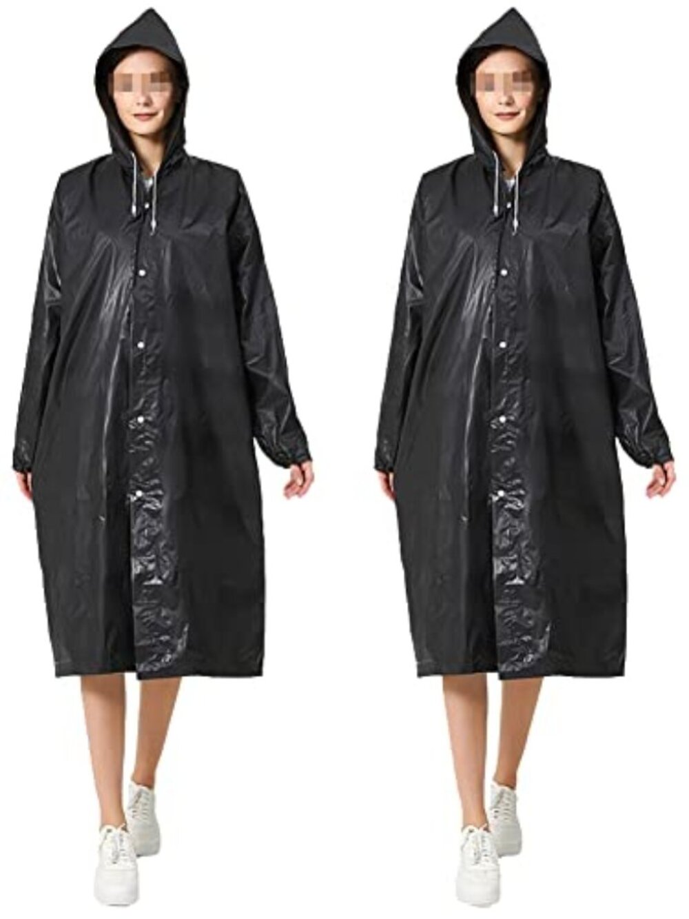 2‎ Pcs Unisex Rain Coats Adults Clear Rainwear Lightweight Rain Cape Emergency